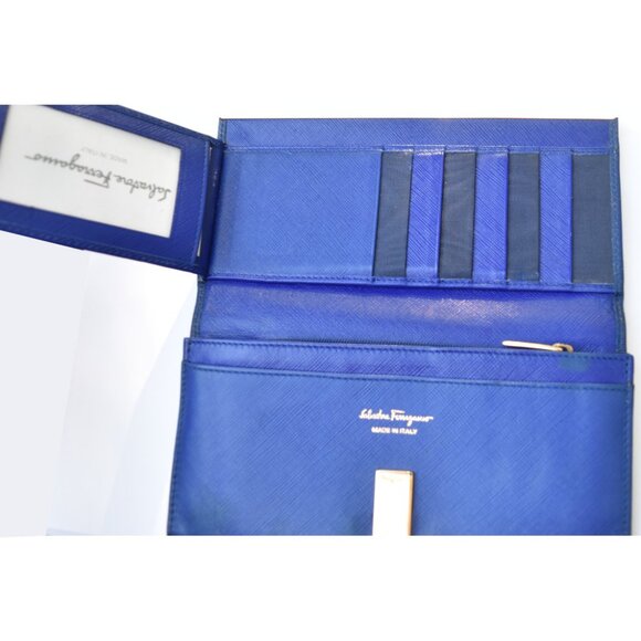 Salvatore Ferragamo Gancini Continental Wallet – Zaffiro Viola Blue - Picture 7 of 10